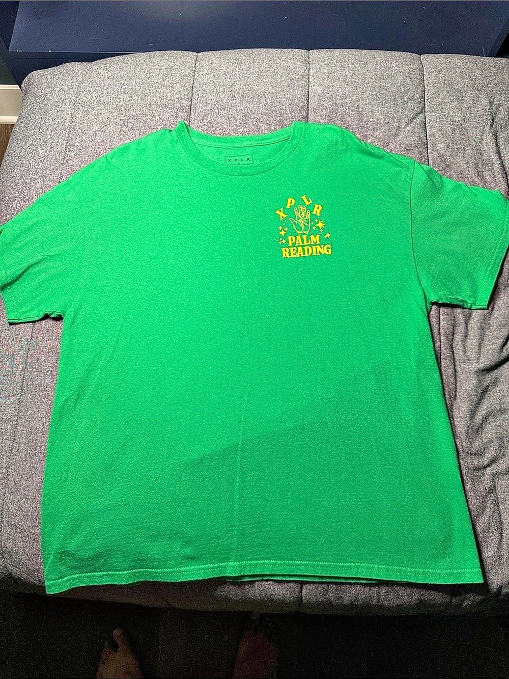 XPLR Palm Reading Green T-Shirt Graphic Short Sleeve Tee